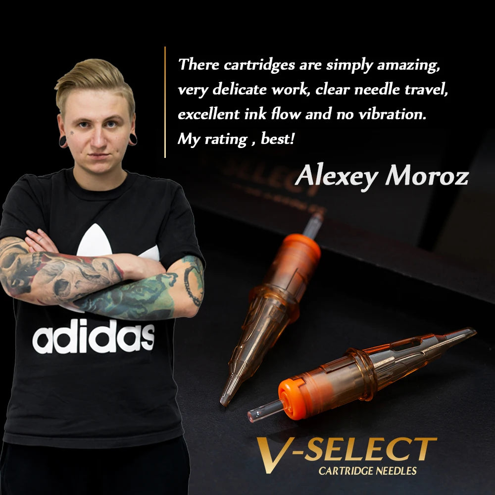 EZ V-Select Cartridge Tattoo Needles Plus Curved Magnu RL RS Magnum Foam Covers for Cartridge Tattoo Machine Pen 16 pcs/Box