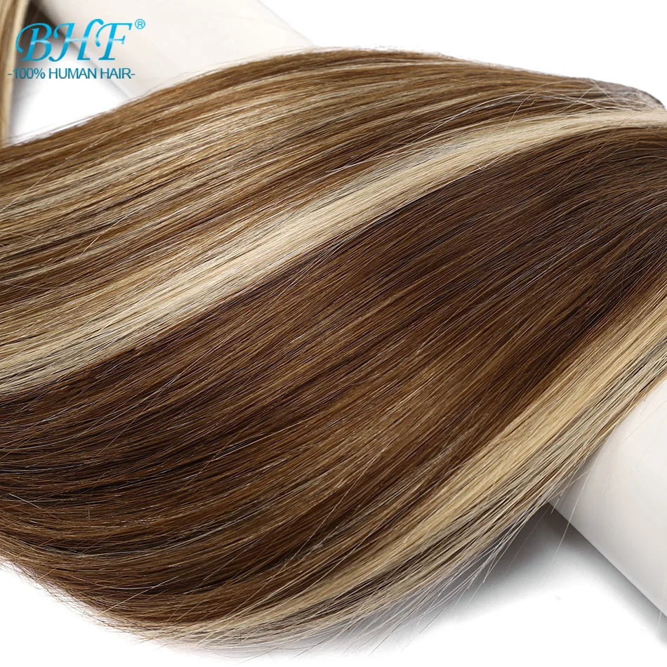 BHF Tape In Hair Extensions Human Hair 20pcs/Pack European Remy Straight Invisible Tape Ins Adhensive 100% Human Hair For Salon