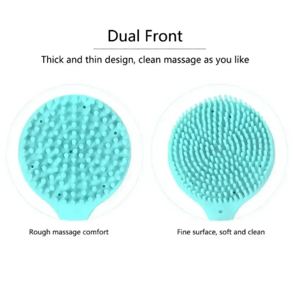Double-Sided Shower Body Brush Silicone Long Handle Bathroom Wash Brush Bathing Massage Back Body Exfoliating Brush