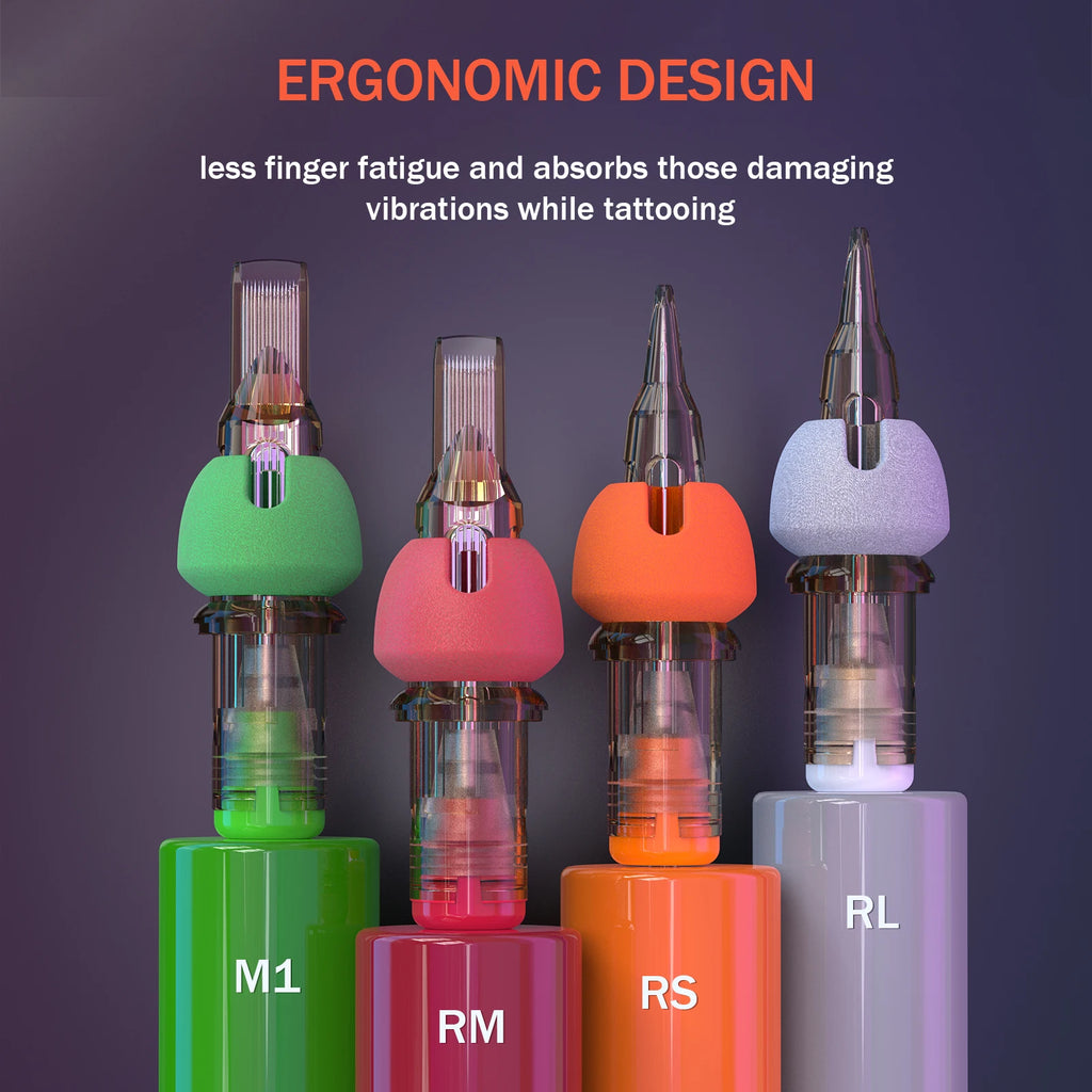 EZ V-Select Cartridge Tattoo Needles Plus Curved Magnu RL RS Magnum Foam Covers for Cartridge Tattoo Machine Pen 16 pcs/Box