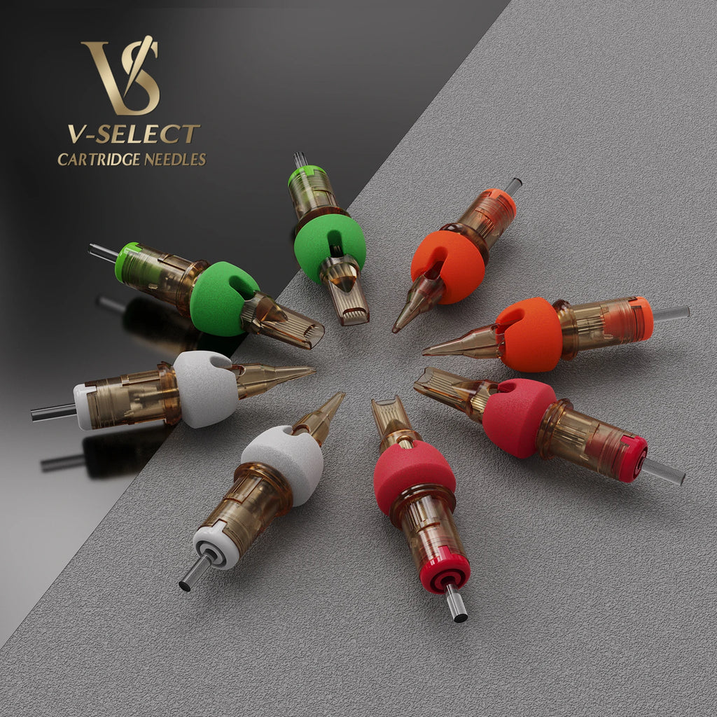 EZ V-Select Cartridge Tattoo Needles Plus Curved Magnu RL RS Magnum Foam Covers for Cartridge Tattoo Machine Pen 16 pcs/Box