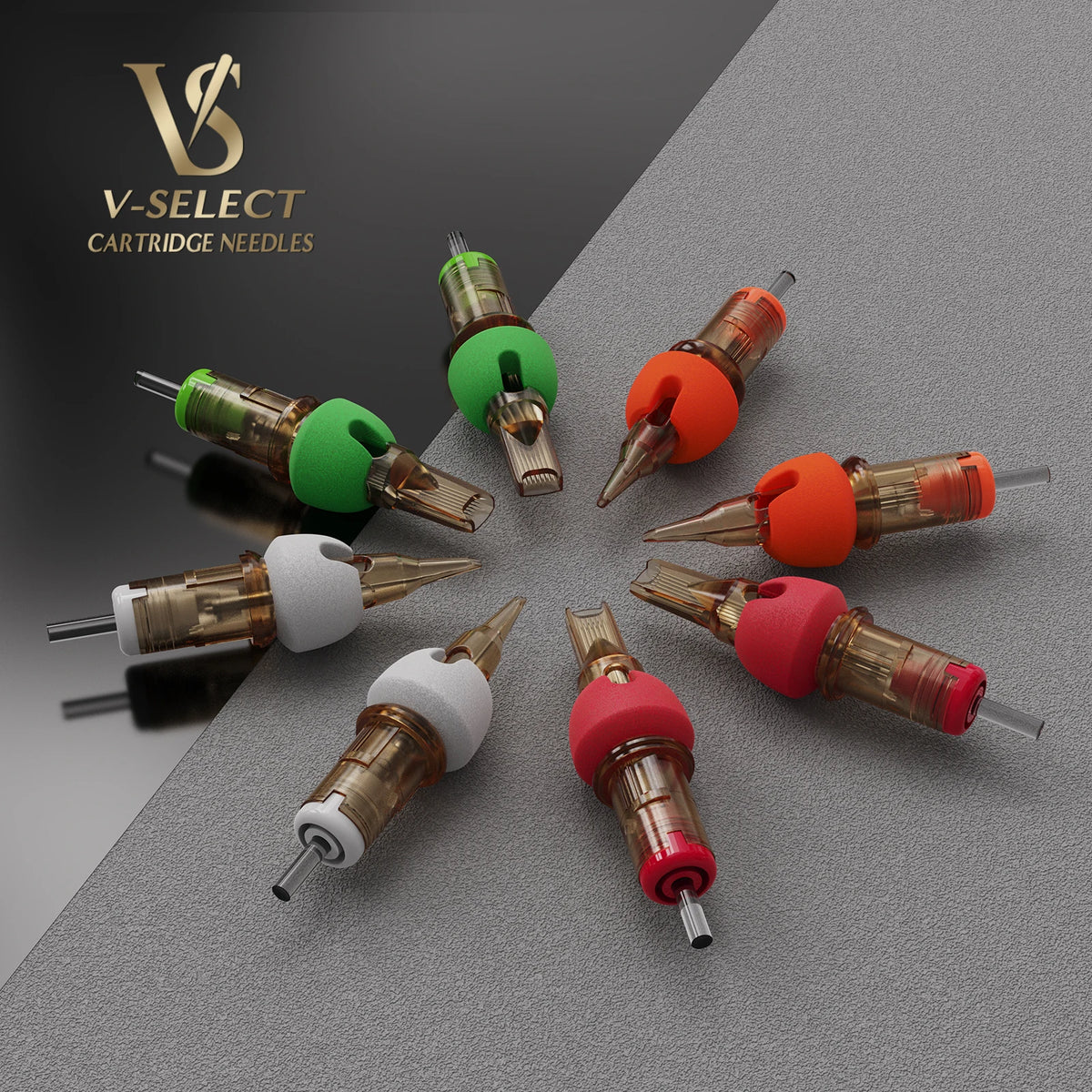 EZ V-Select Cartridge Tattoo Needles Plus Curved Magnu RL RS Magnum Foam Covers for Cartridge Tattoo Machine Pen 16 pcs/Box