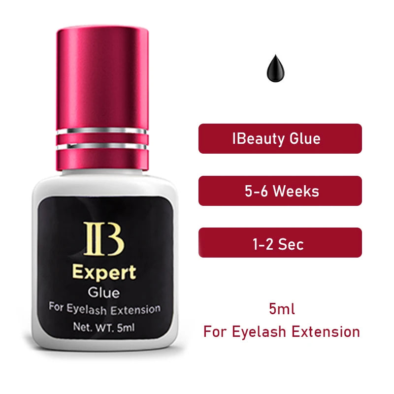 1 Bottle Original IB Super Plus Glue for Eyelash Extensions 5ml Korea Professional IB Gold Wine Red Cap Glue Makeup Tools Shop