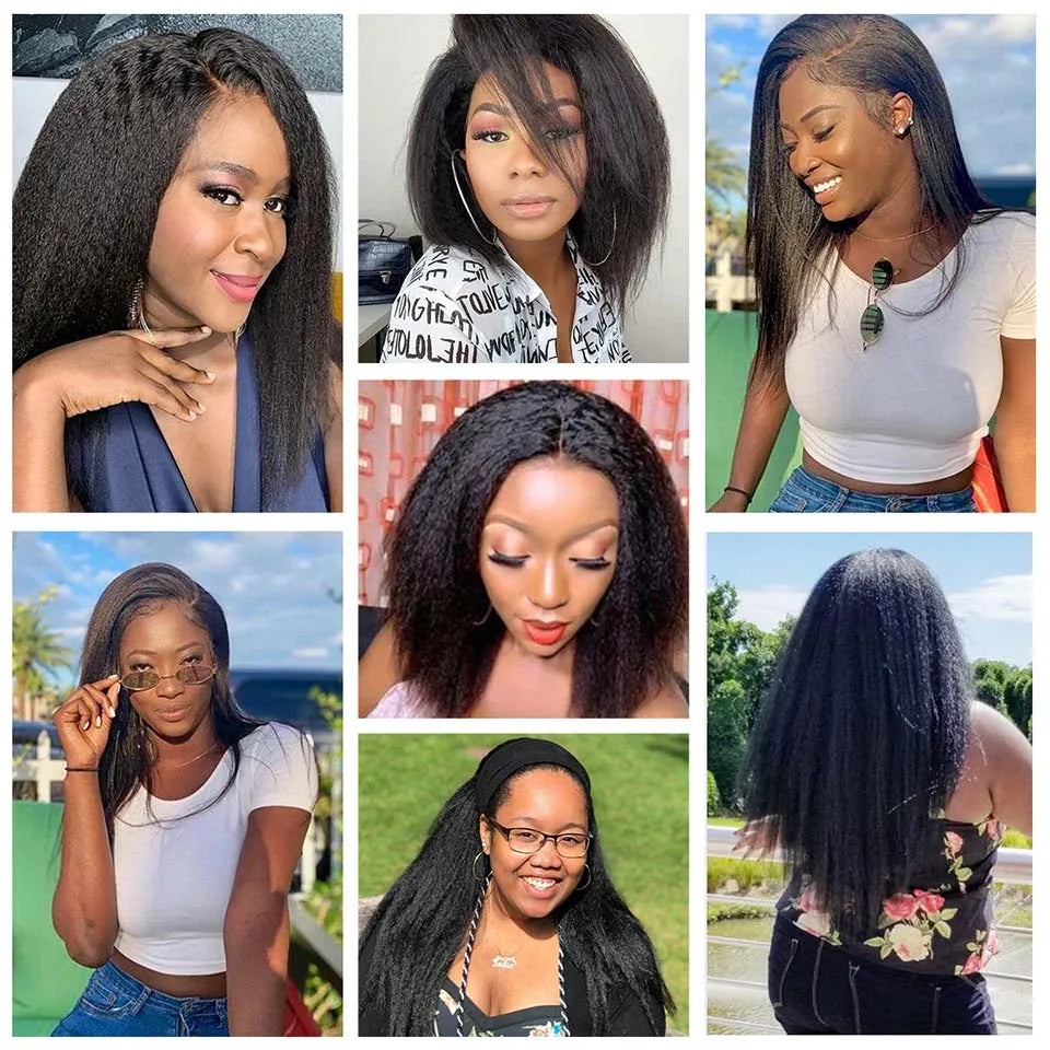 Wholesale 8-30 Inch Kinky Straight Human Hair Bundle Virgin Hair Brazilian Yaki Hair Bundle Remy Human Hair Extensions for Women