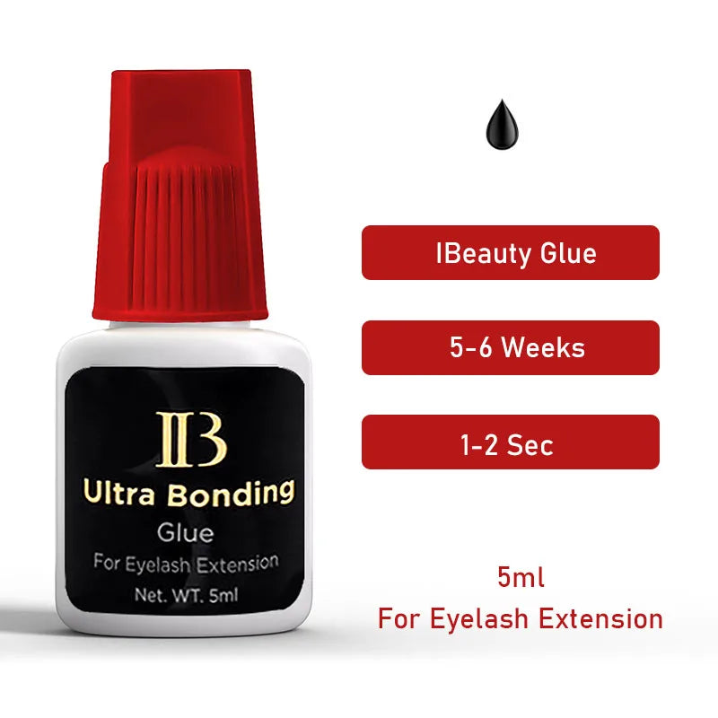 1 Bottle Original IB Super Plus Glue for Eyelash Extensions 5ml Korea Professional IB Gold Wine Red Cap Glue Makeup Tools Shop