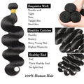 Newmi 12A Brazilian Body Wave Human Hair Bundles 100% Human Hair Extensions Natural Black 10-30 Inch 1/2/3/4pcs Bundles