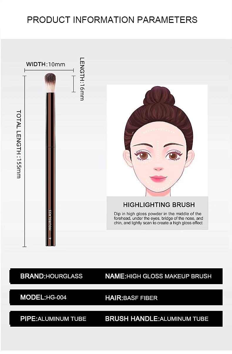 Hourglass Makeup Brush -No.4 Crease Brush Soft Fiber Hair Small Flame Highlight Brush Fashion Design Single Brush