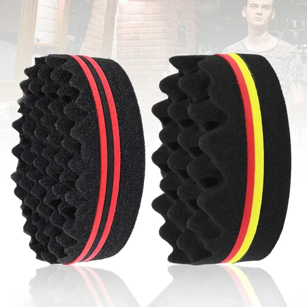 New Double-Sided Magic Twisted Hairbrush Sponge Fashion Styling Oval Dual Use Perforated Curly Sponge Wave Roll Washable Tool