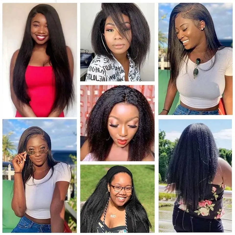 Wholesale 8-30 Inch Kinky Straight Human Hair Bundle Virgin Hair Brazilian Yaki Hair Bundle Remy Human Hair Extensions for Women