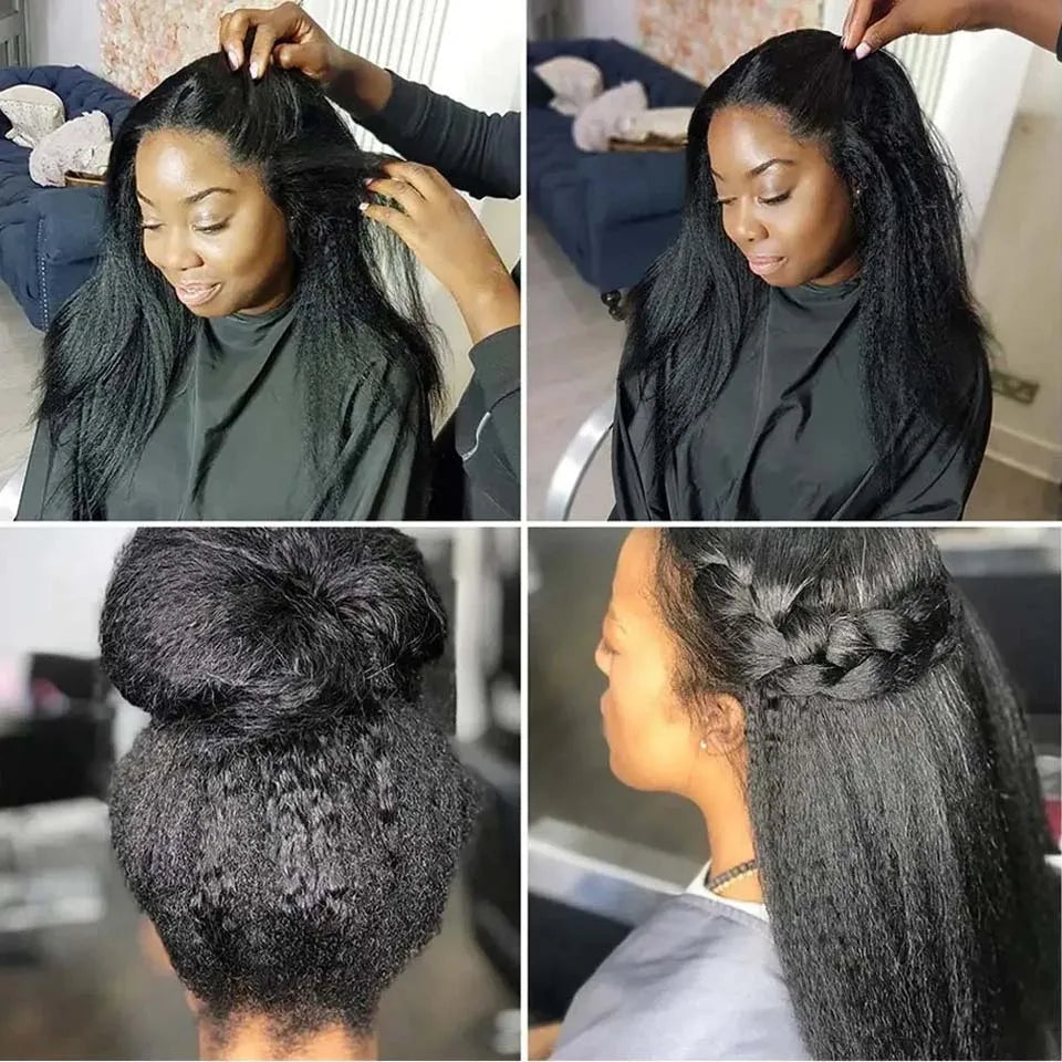 Wholesale 8-30 Inch Kinky Straight Human Hair Bundle Virgin Hair Brazilian Yaki Hair Bundle Remy Human Hair Extensions for Women