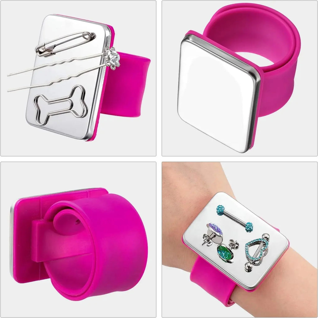 Magnetic Pin Holder Magnetic Wristband for Hair Stylist Wrist Sewing Pincushion Hair Clips Collector Bobby Pin Magnet Holder