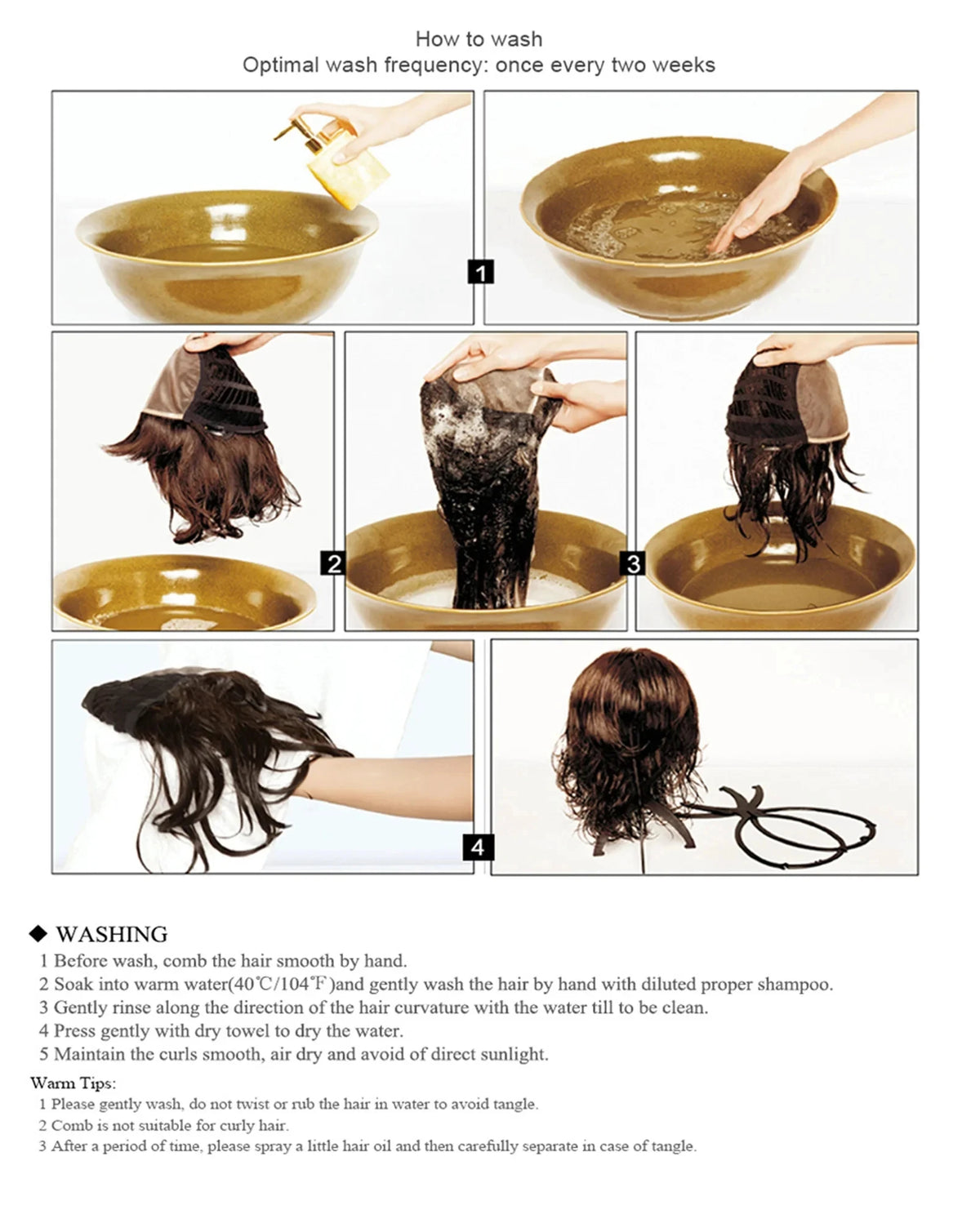 Golden curly synthetic wig for long curly hair for party, Halloween cosplay, daily use, high-temperature hair accessory