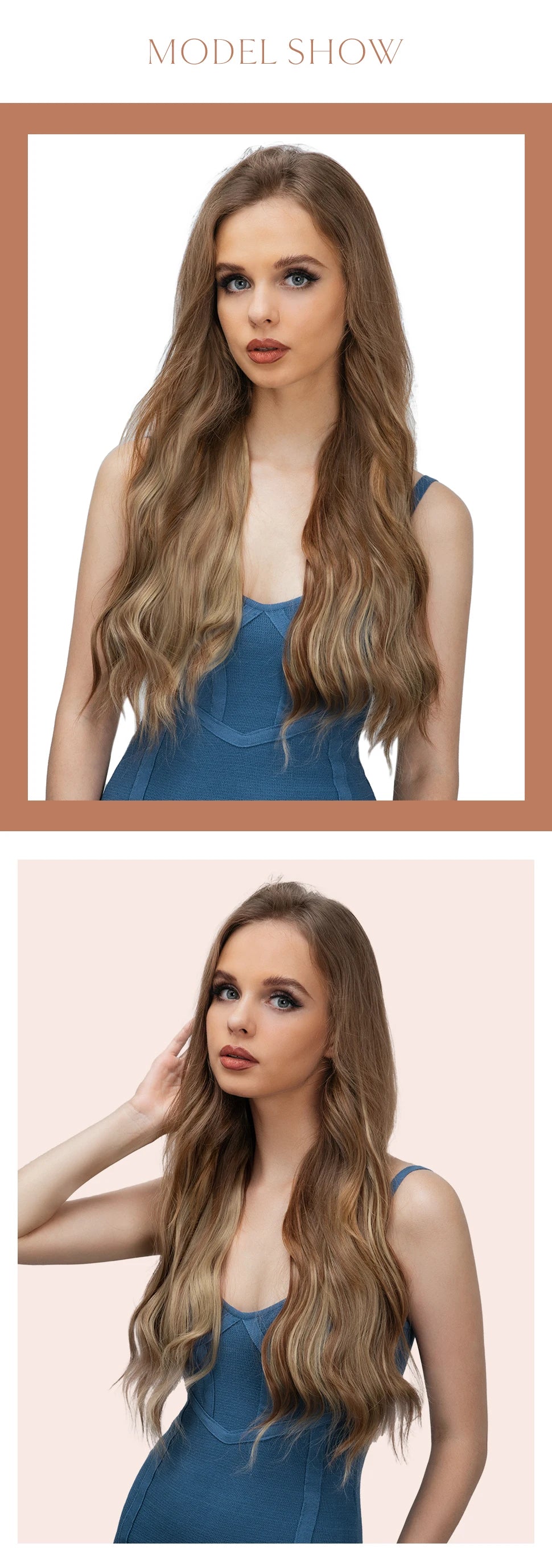 SARLA 4pcs/set Synthetic Long Wavy Clip In Hair Extensions 22" Thick Hairpiece For Women Brown Blonde Black Natural Fake Hair