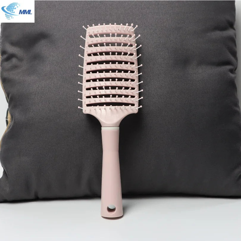 Professional Anti-Static Cylindrical Bristle Curly Hair Styling Round Comb Nylon Teeth Roller Comb Special for Real Hair Wigs