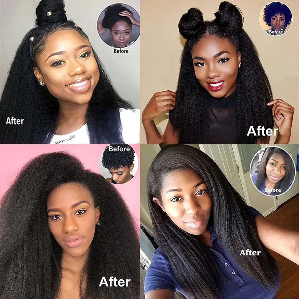 Wholesale 8-30 Inch Kinky Straight Human Hair Bundle Virgin Hair Brazilian Yaki Hair Bundle Remy Human Hair Extensions for Women