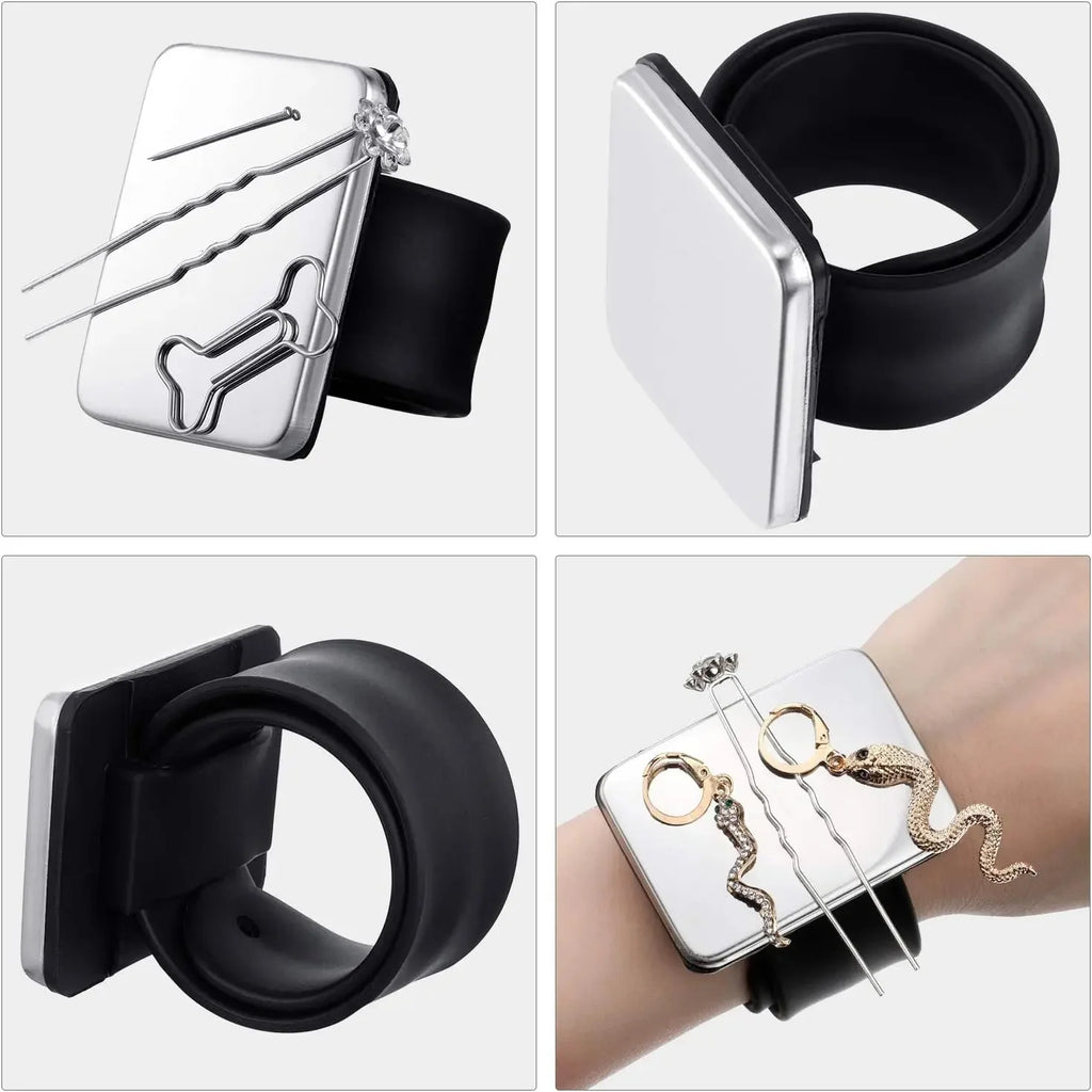 Magnetic Pin Holder Magnetic Wristband for Hair Stylist Wrist Sewing Pincushion Hair Clips Collector Bobby Pin Magnet Holder