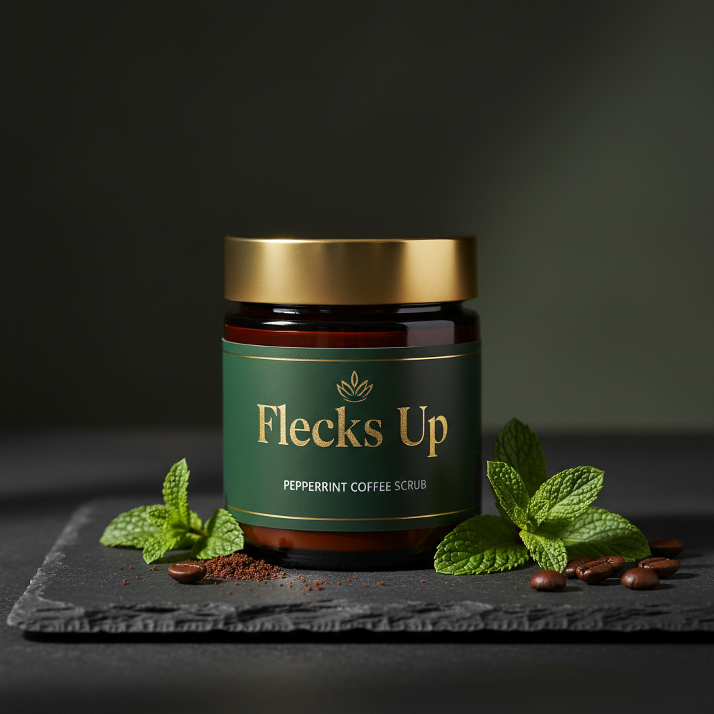 Peppermint Coffee Scrub dark moody editorial shot